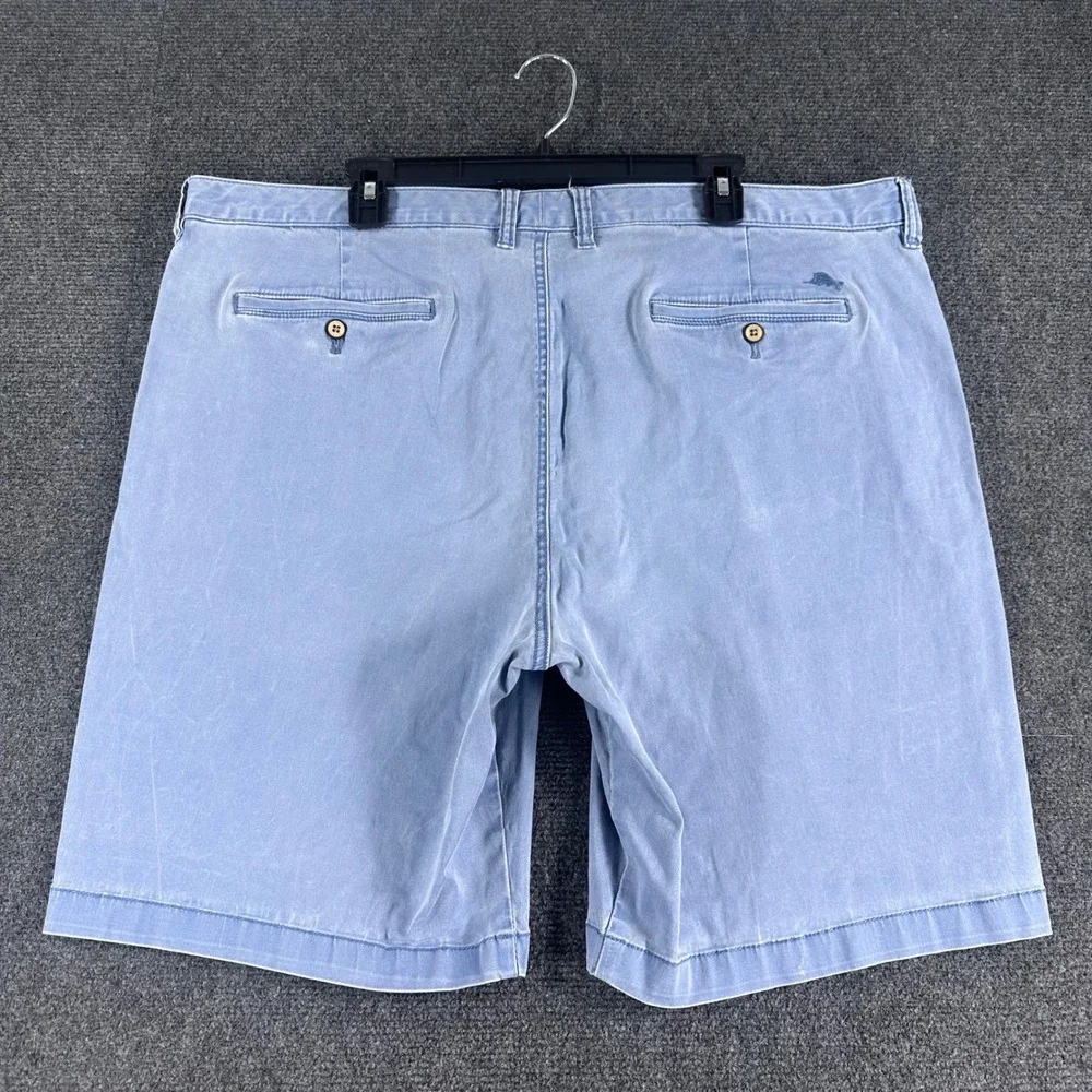 Tommy Bahama Shorts Mens 42 Blue Cotton Tencel Stretch Flat Front Casual Summer